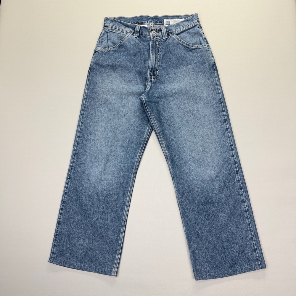 Gap Men Worker Jean Size 30 100% Cotton Denim Straight Baggy Workwear VTG Y2K
